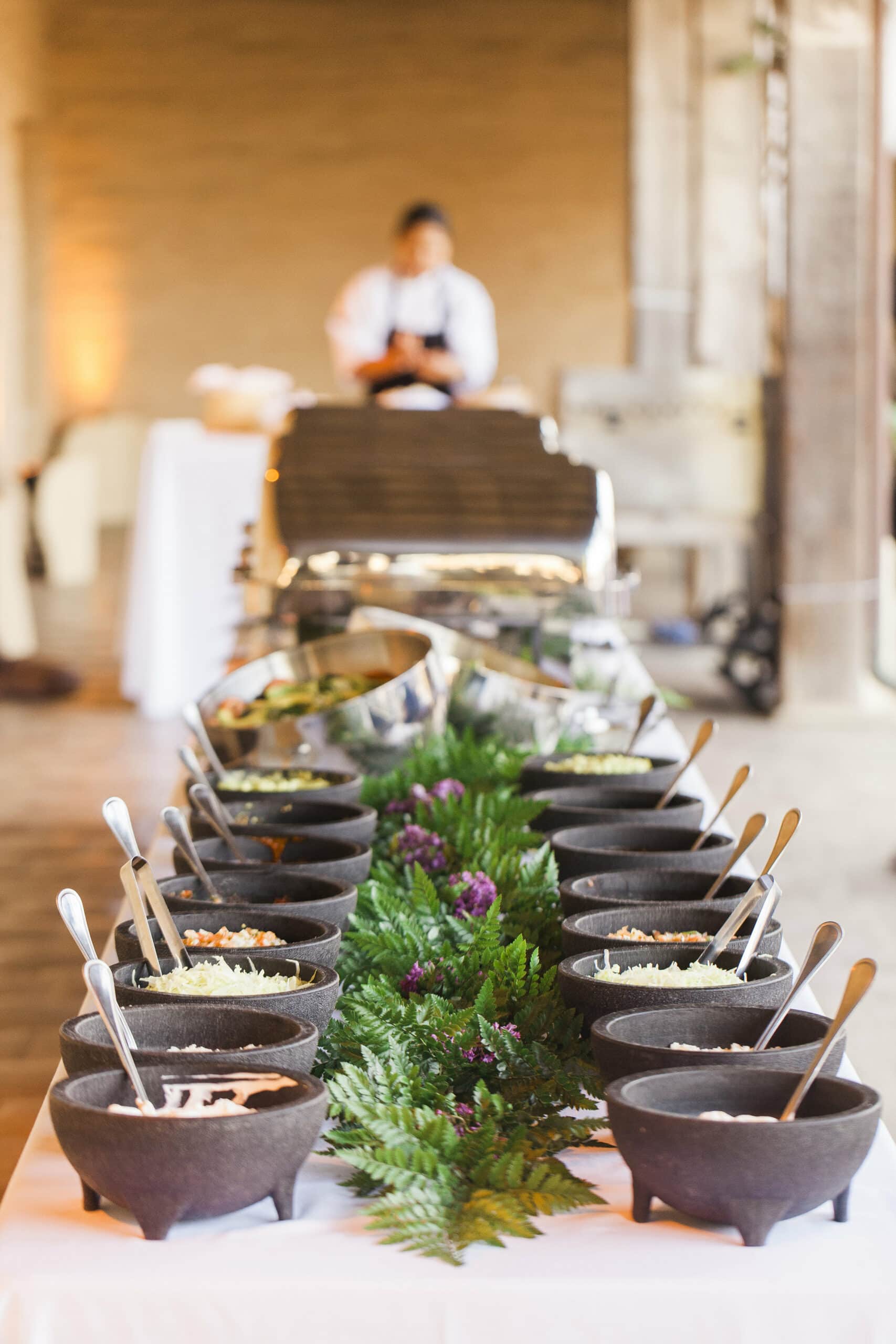 Catering salsa station at a Los Arroyos event